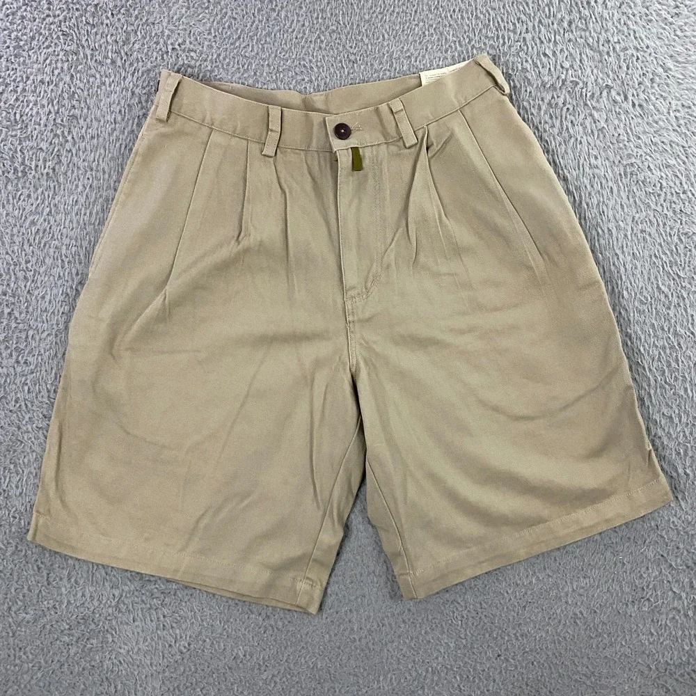Patagonia Pleated Twill Shorts FITS Mens 29 Pleated Safari Khaki Deadstock VTG